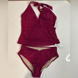 NWT White House Black Market  Magenta Two-Piece Swimsuit
